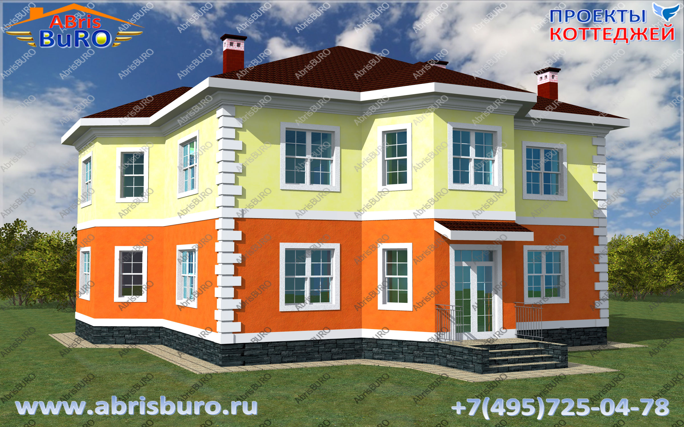 K2576-286 Проект красивого  дома с 2-мя эркерами www.abrisburo.ru