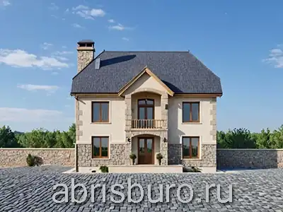 Проект двухэтажного дома K2607-273 с балконом, террасой и 4 спальнями