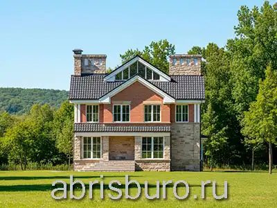 Проект двухэтажного дома K2623-290 с террасой, камином, гостевой и 4 спальнями