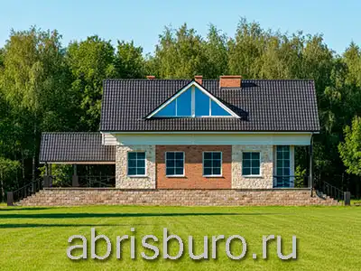 Проект двухэтажного мансардного коттеджа K2625-277 с большой террасой, верандой, балконами и 3 спальнями