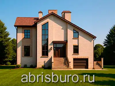 K2630-280 Проект мансардного двухэтажного коттеджа с подвалом, сауной, террасой, камином, лоджией и гаражом