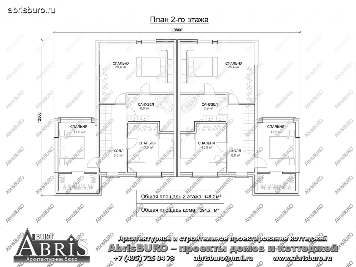 План 2-го этажа коттеджа