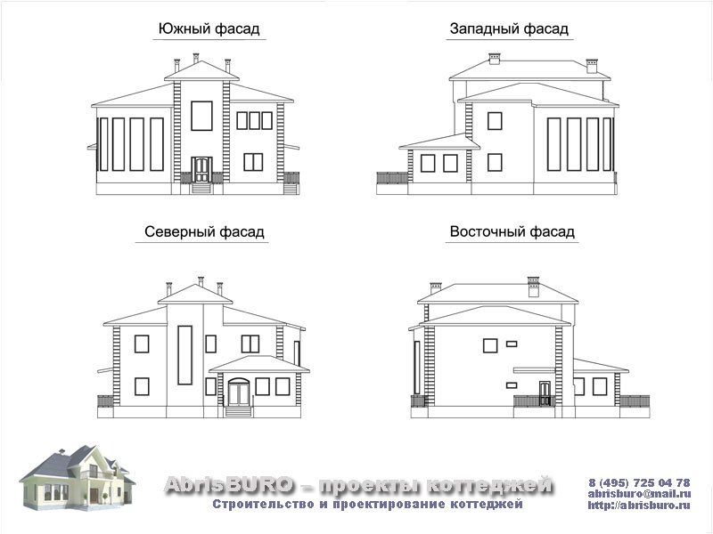 Фасады коттеджа