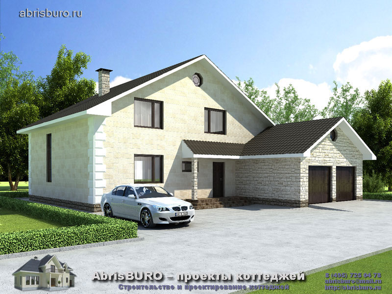 К5-250 Проект мансардного дома с гаражом