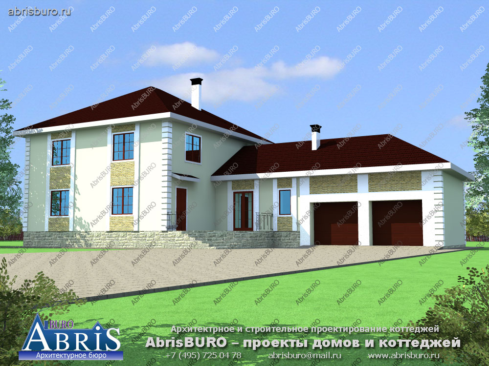 Проект Г-образного дома K3005-398