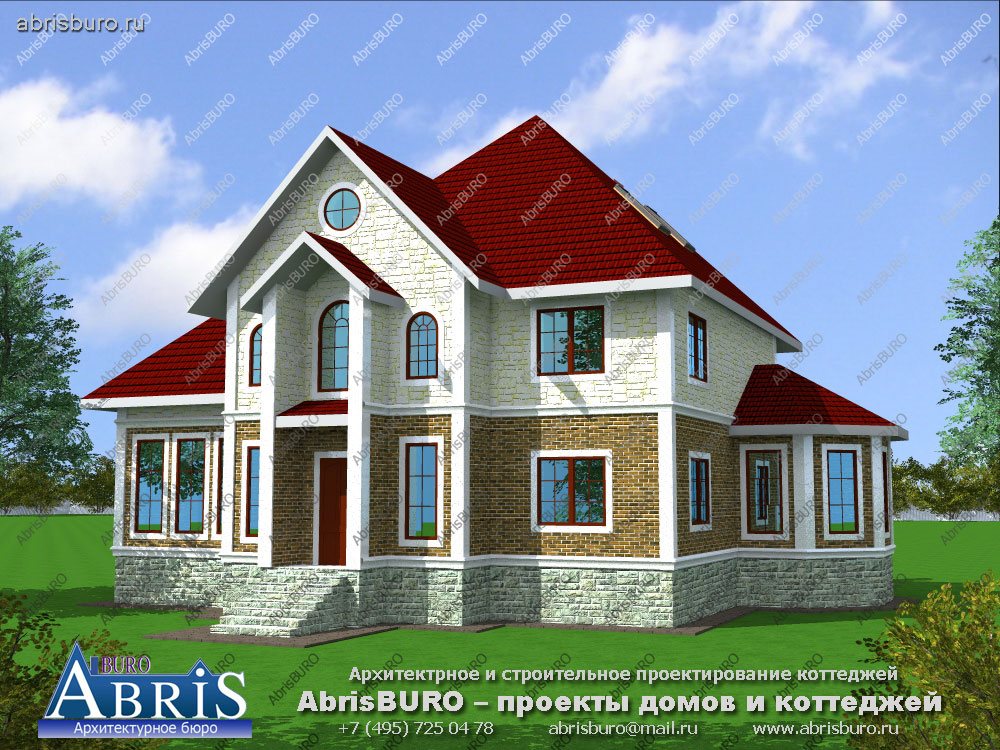 Проект дома К3034-464 на сайте архитектурной фирмы AbrisBURO.ru - ПРОЕКТЫ КОТТЕДЖЕЙ