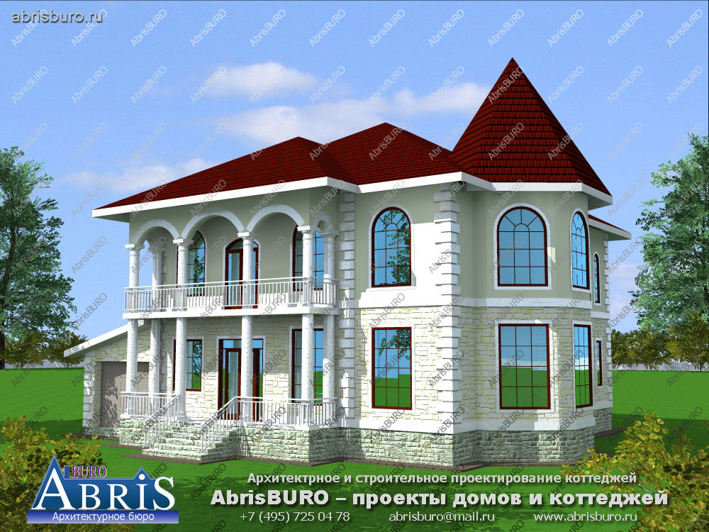 Проект дома K3037-357 с габаритными размерами 18х19 м