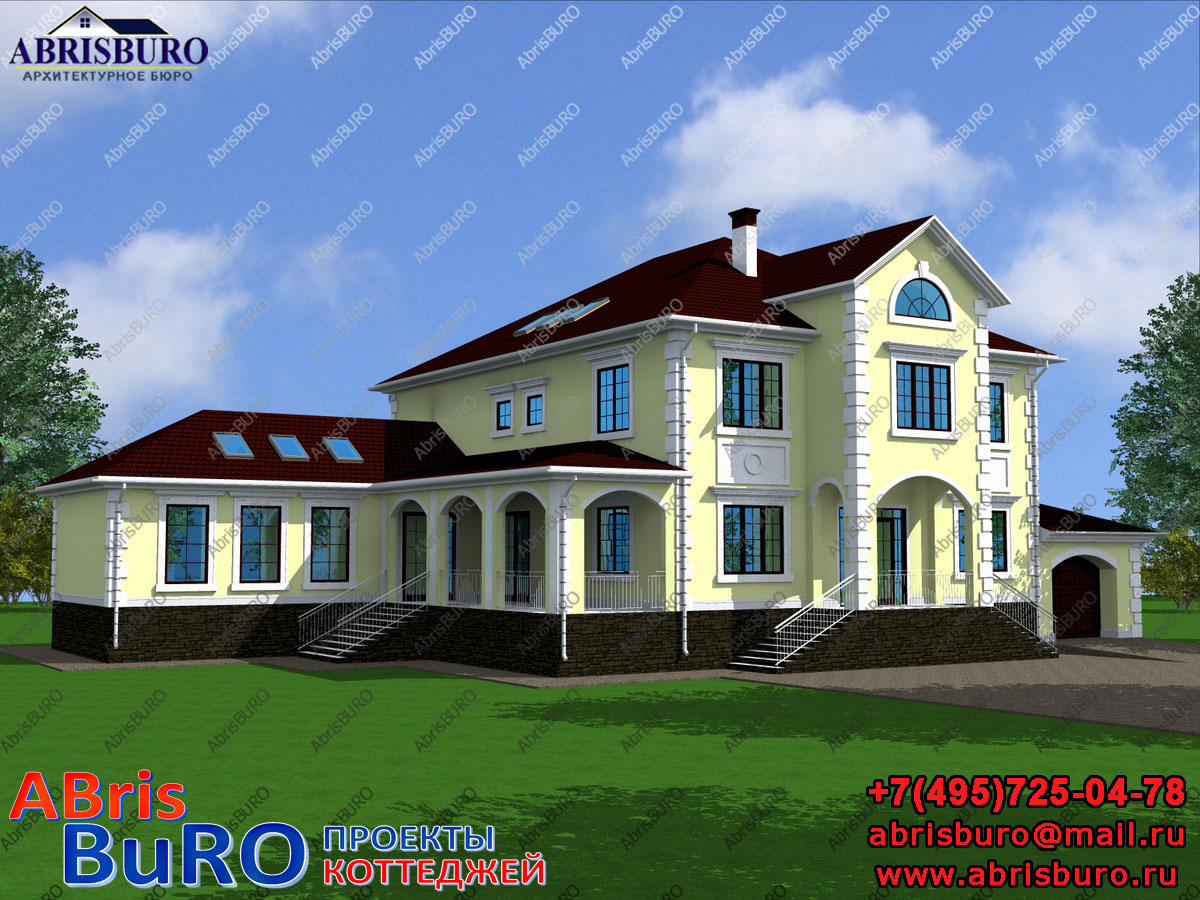 Проект большого дома с подвалом K3053-717  www.abrisburo.ru