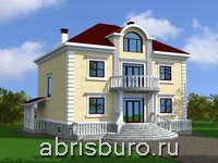 Проект дома K3054-384 в классическом стиле с красивыми фасадами, полукруглым балконом и шикарной входной лестницей
