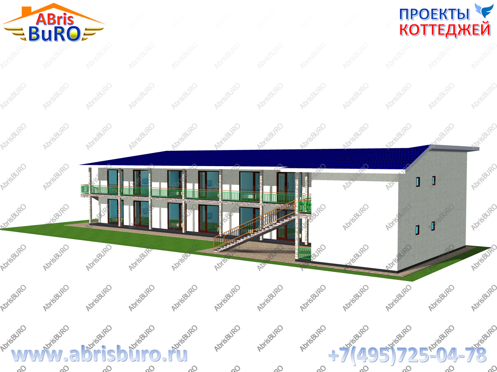 Фасад гостиницы 3d