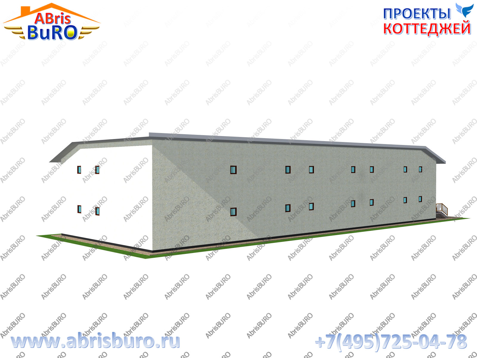 Фасад гостиницы 3d