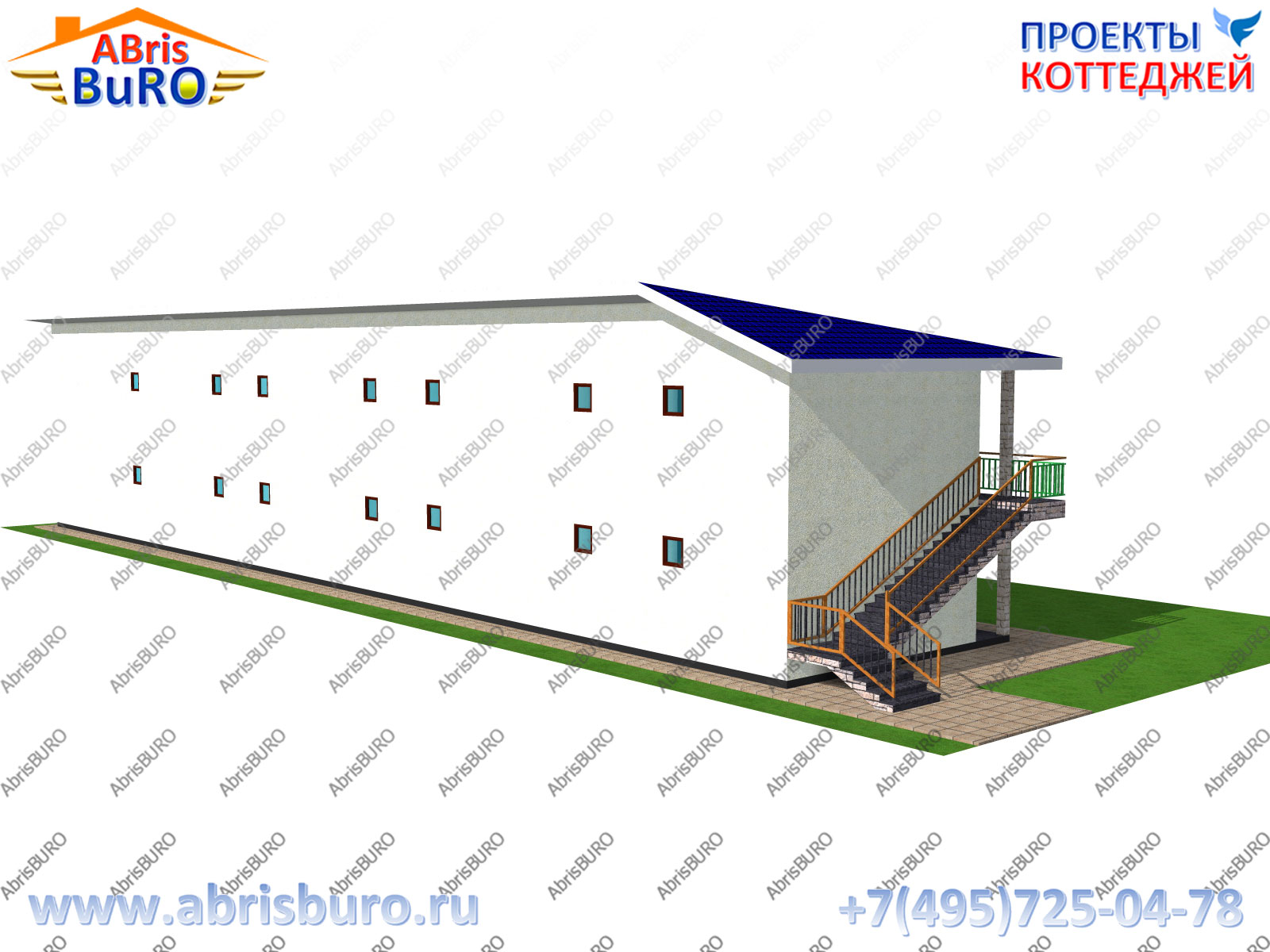 Фасад гостиницы 3d
