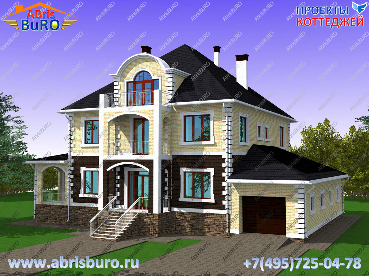 Трехэтажные коттеджи на сайте www.abrisburo.ru
