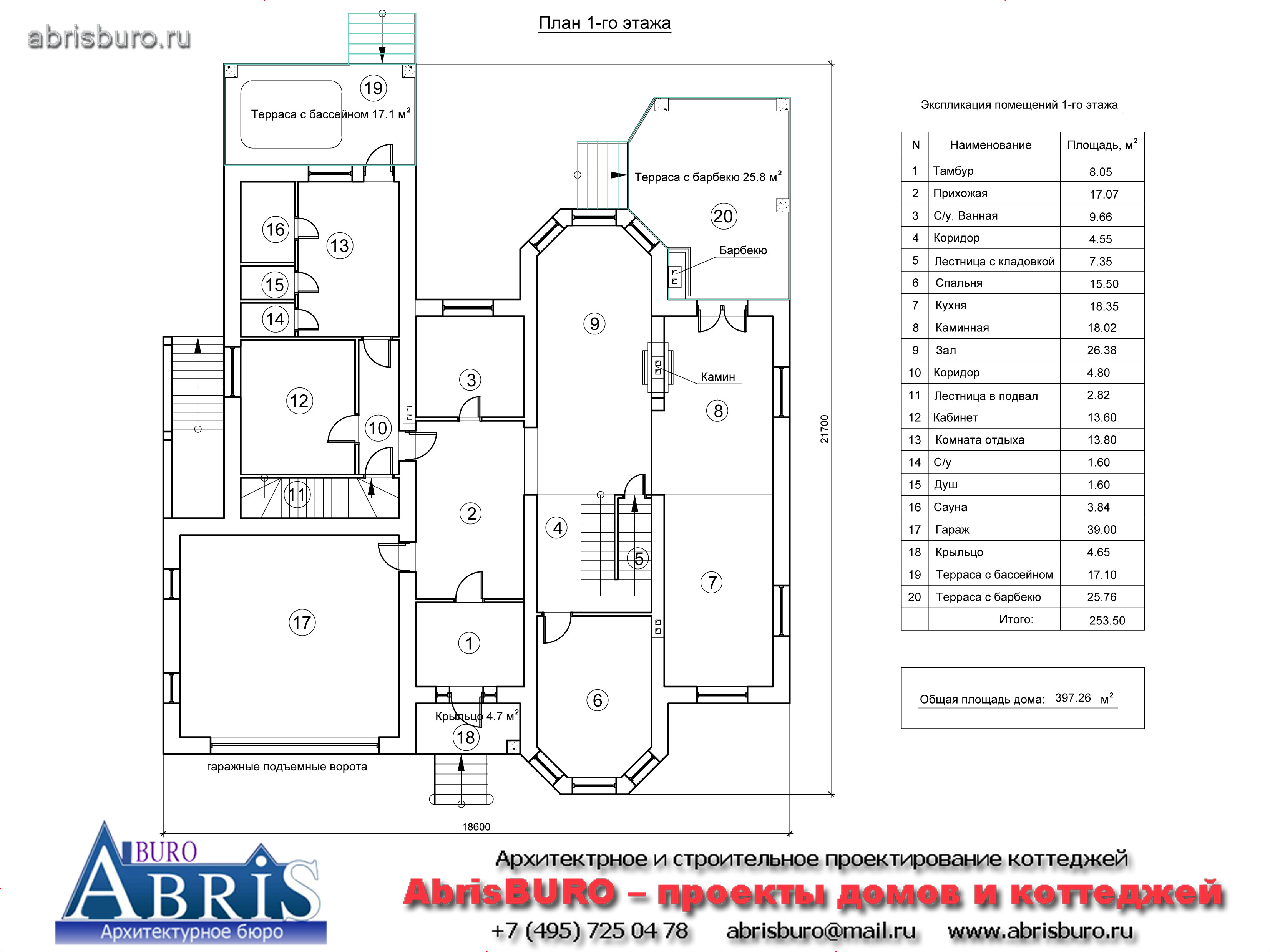 План 1-го этажа дома