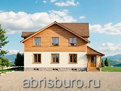 Проект комбинированного дома K3120-430 с подвалом, кабинетом, библиотекой и 3 спальнями