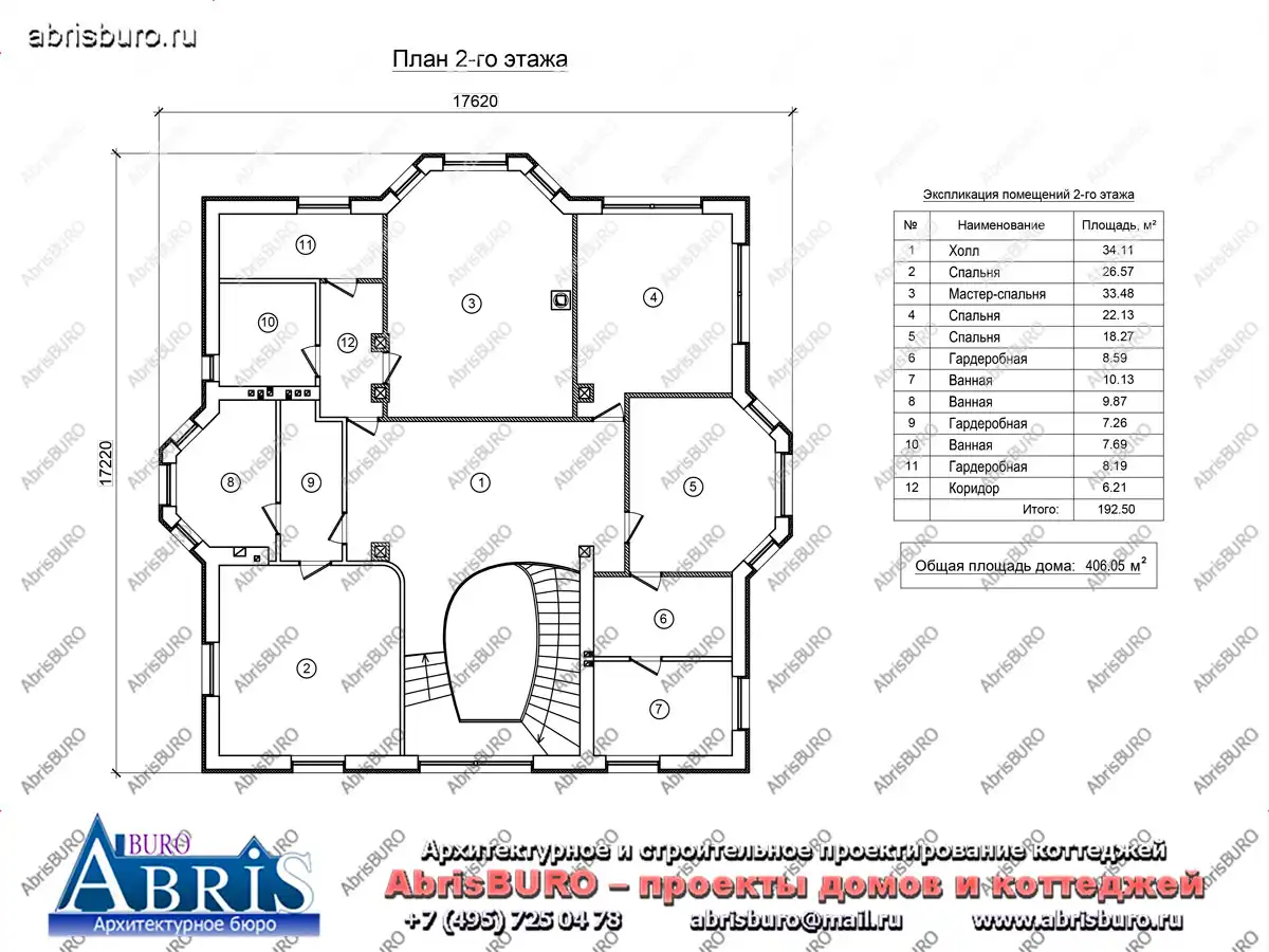 План 2-го этажа коттеджа