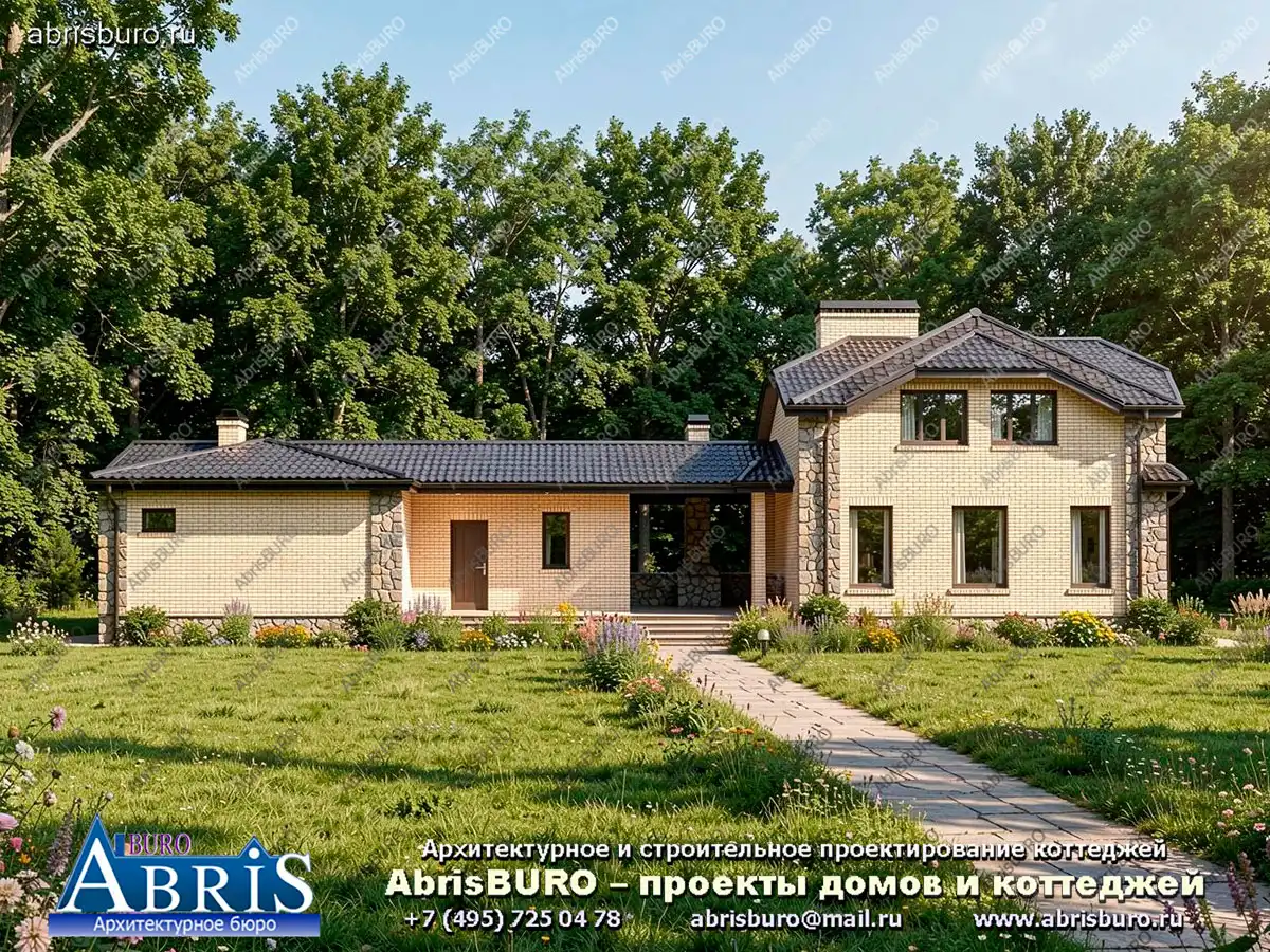 Главный фасад коттеджа