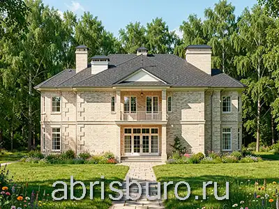 Проект двухэтажного коттеджа K3143-589 с лифтом, зимним садом, террасой и балконами