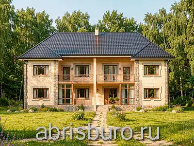 Проект двухэтажного сдвоенного дома - дуплекса на две семьи K3145-397 с балконами