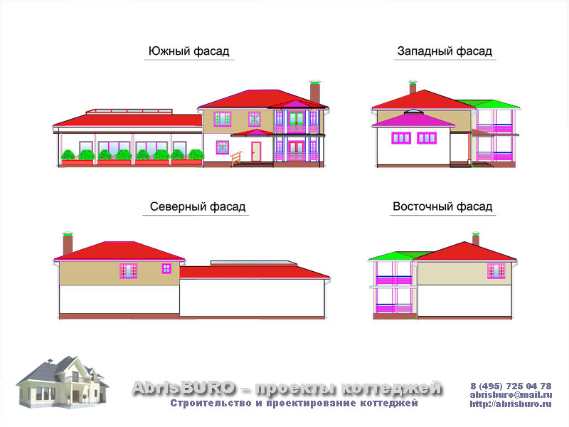 Фасады коттеджа