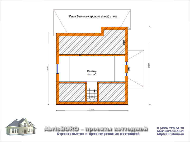 План мансардного этажа