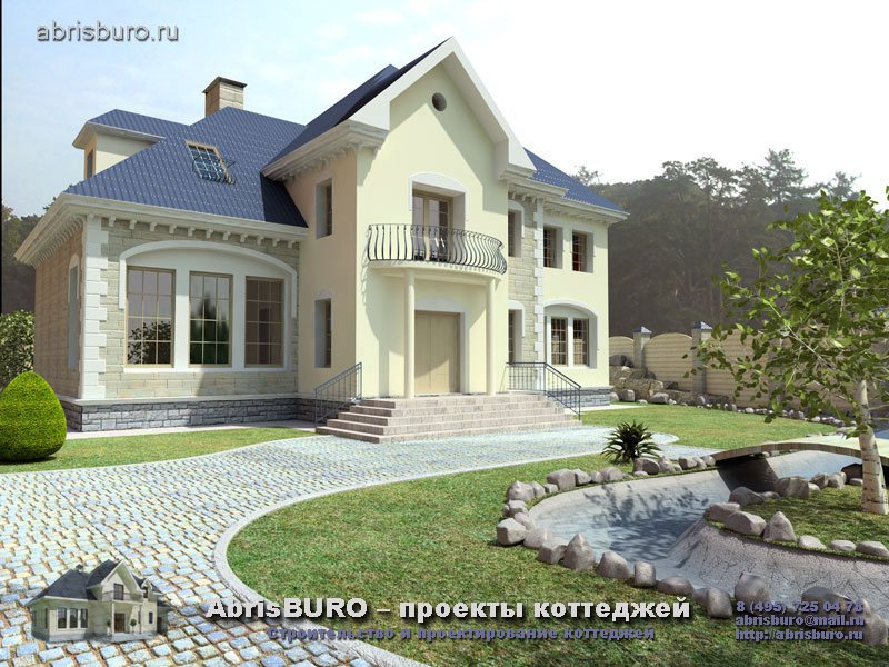 Популярный проект дома К7-450 на сайте архитектурной фирмы AbrisBURO.ru - ПРОЕКТЫ КОТТЕДЖЕЙ