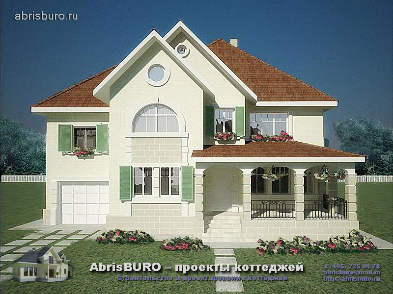 Популярный проект дома К82-390 на сайте архитектурной фирмы AbrisBURO.ru - ПРОЕКТЫ КОТТЕДЖЕЙ